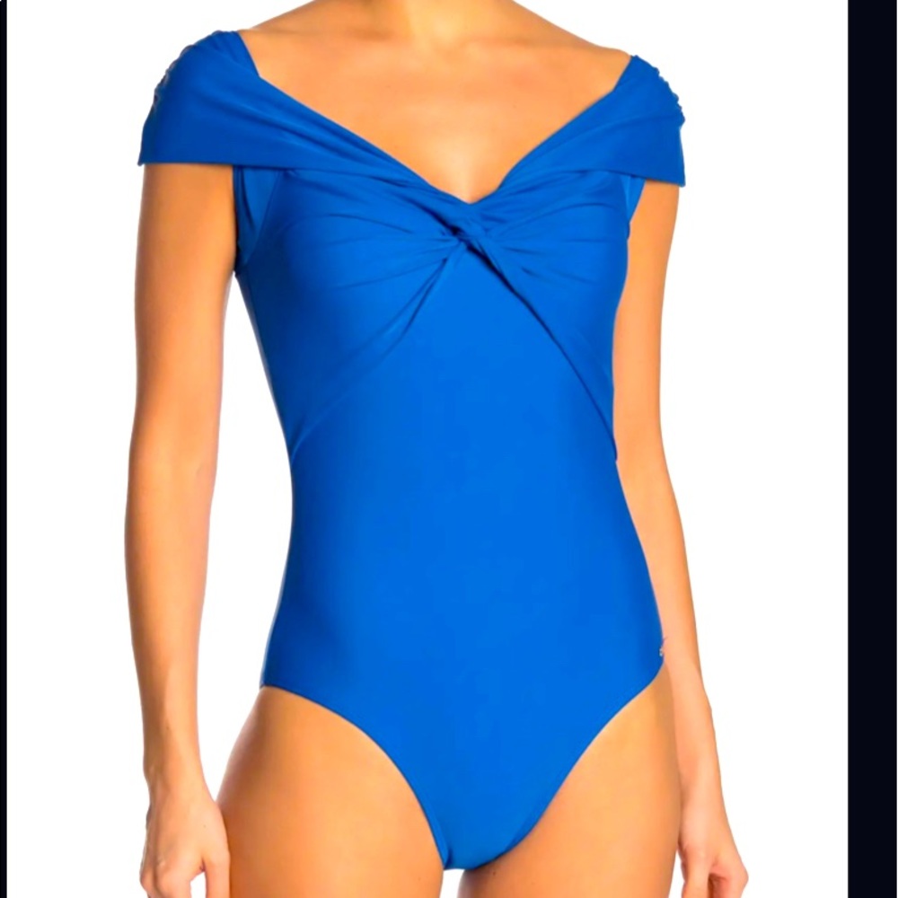 Nicole Miller Swimsuit 1PC OFF THE SHOULDER TWIST